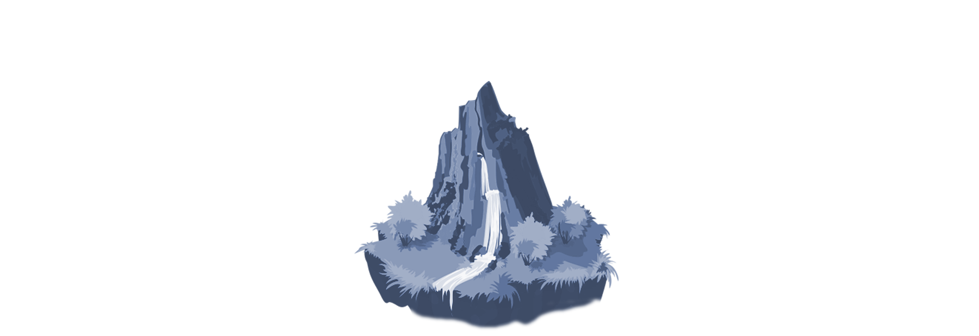 un pic montagneux avec une cascade à son centre